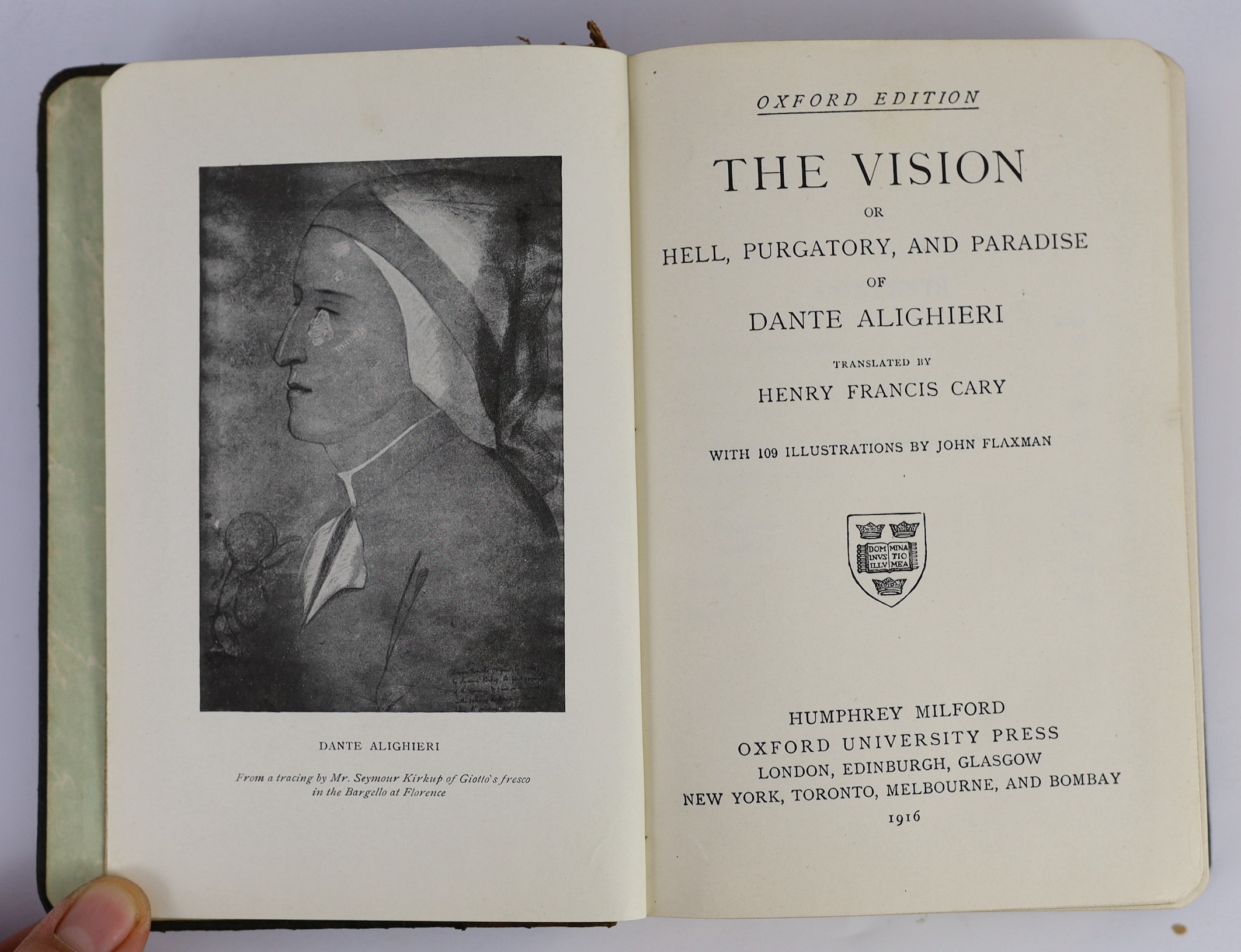 Apuleius - William Addington (translator) - The Golden Asse of Lucius Apuleius, one of 3000, illustrated by Jean de Bosschere, 8vo, brick red cloth gilt, The Bodley Head, London, 1923; Dante Alighieri - The Vision, Oxfor